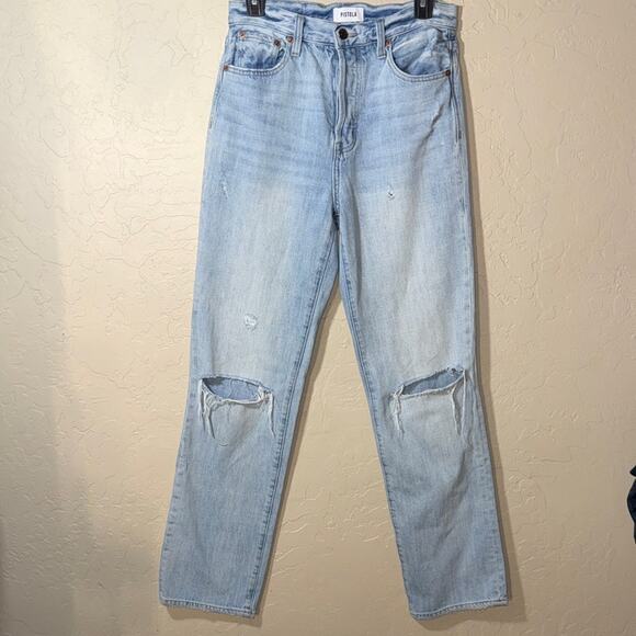 pistola Denim - Pistola light wash Cassie straight leg button fly jeans size 27